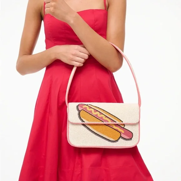STAUD BEADED TOMMY BAG DOG DAYS HOT DOG - Picture 3 of 12